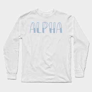 Light Blue Alpha Letter Long Sleeve T-Shirt